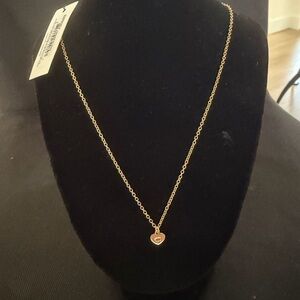 Sold - Coach Heart Logo Necklace Gold Tone 18” With Dust Bag